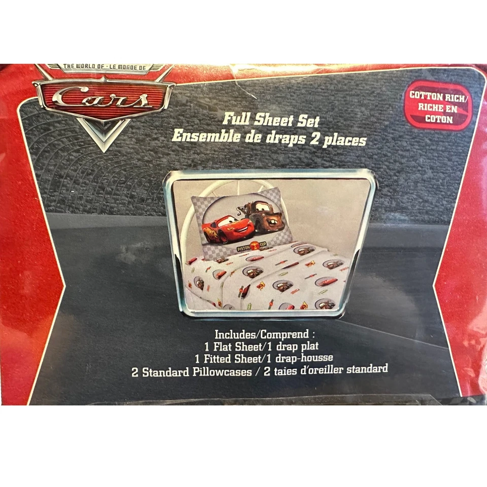 Disney Pixar Cars 2 Full Sheet Set for Kids - 4 Pieces Multicolor Bedding Set - Image 2 of 2