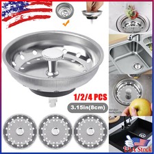 1/2/4 pcs Kitchen Stainless Steel Sink Strainer Stopper Drain Basket Waste Plug