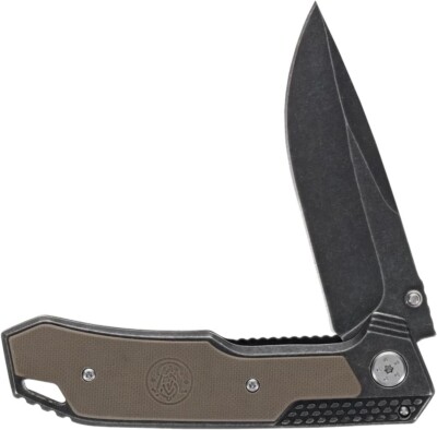 SW609W Smith & Wesson SW609 Pocket Knife 8Cr13MoV Stonewash Drop Point Blade