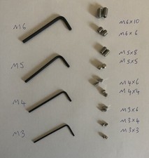 🇬🇧 Door Lever  Grub Screws Allen Key Multi-pack X18 Range: M3,M4,M5,M6 Variety