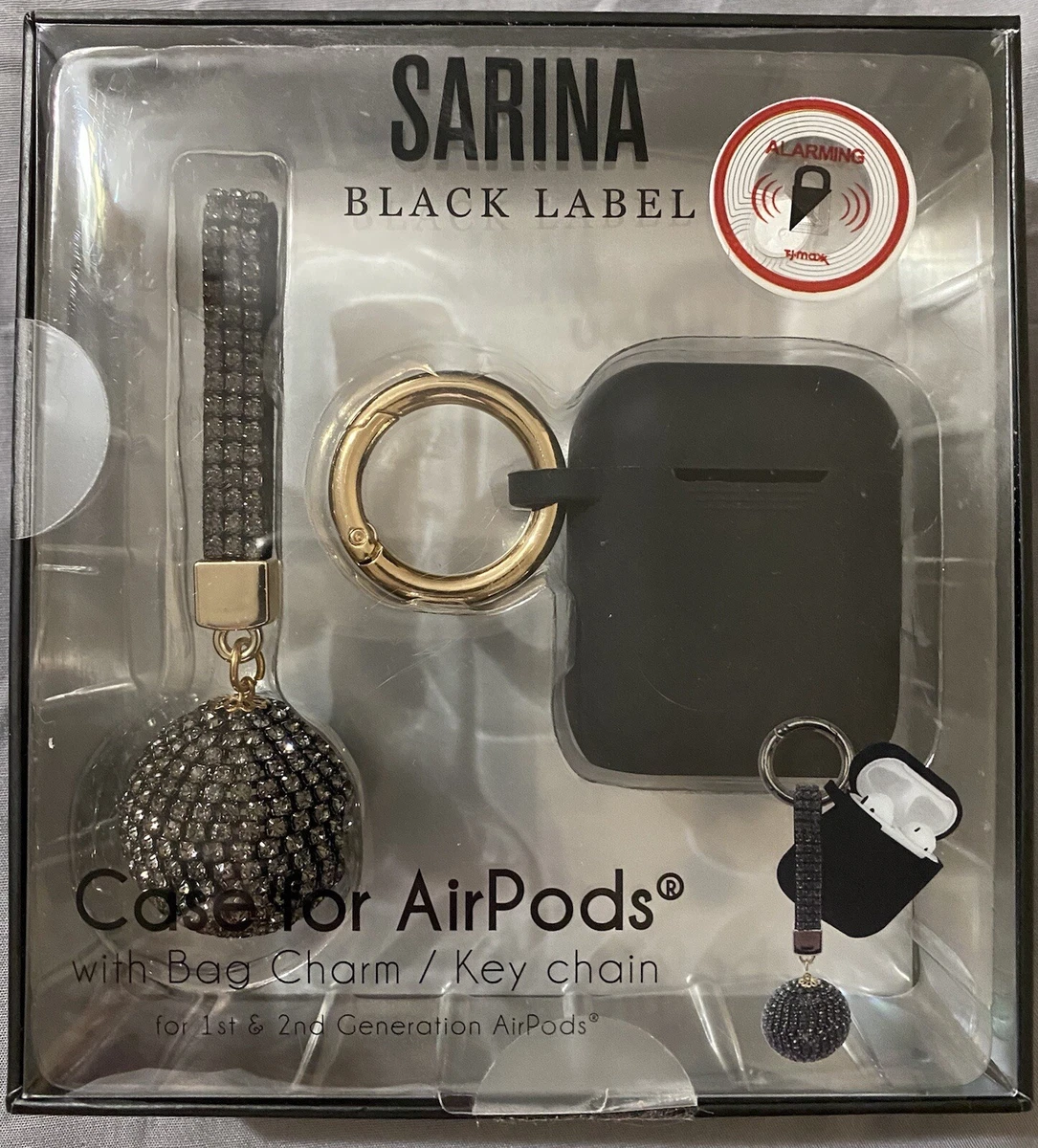 SARINA AIRPOD CASE WITH BAG RHINESTONES CHARM KEY CHAIN 1ST 2ND