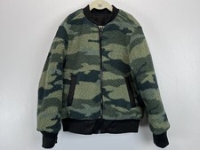 Abercrombie Kids Reversible Jacket Sz 7 8 GUC Camo Fleece Quilted Shell Bomber