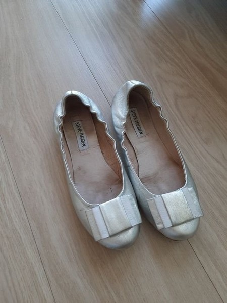Women Steve Madden Heels Silver Leather 38