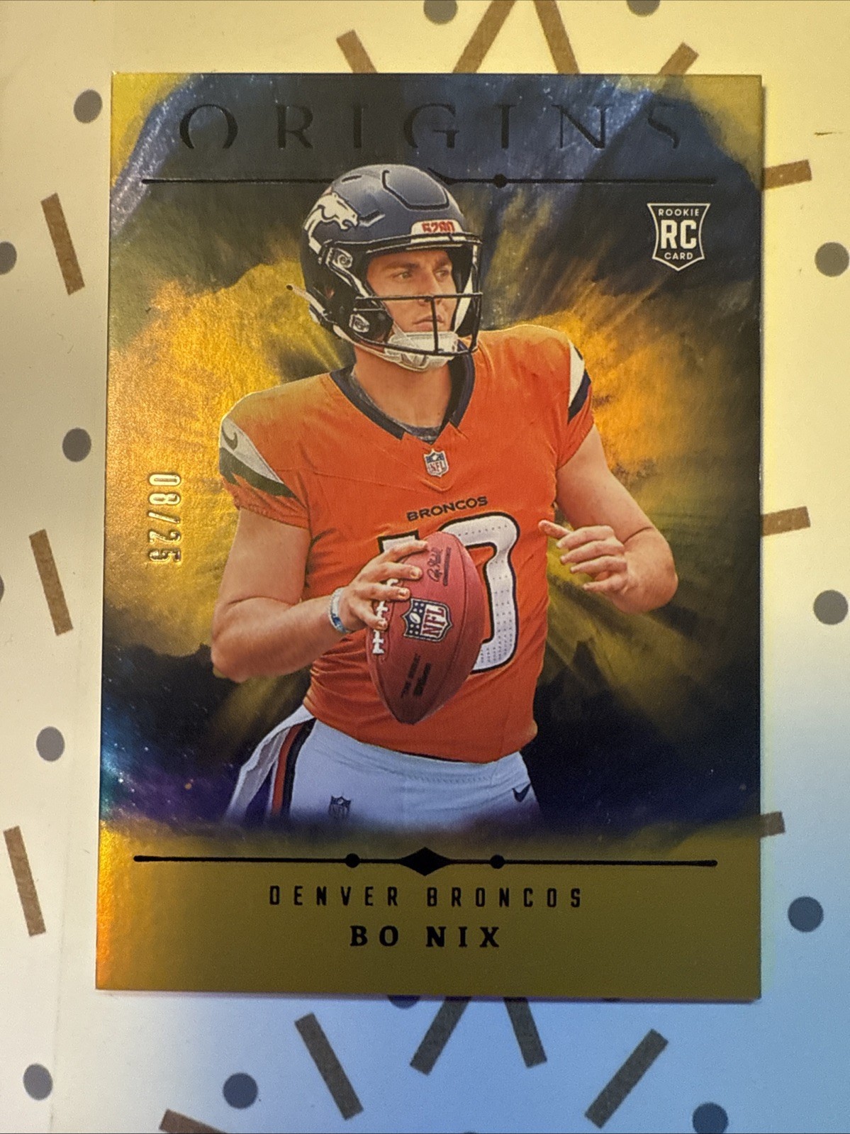 2024 Panini Origins - Rookies Bo Nix #149 Holo Gold /25 (RC)