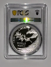 2020 SILVER END OF WORLD WAR II MEDAL PCGS PR69 DCAM CLASSIC BLUE LABEL 1 OZ