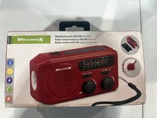 WeatherX AM/FM Weatherband Radio with LED Flashlight Hand Crank Solar Charging