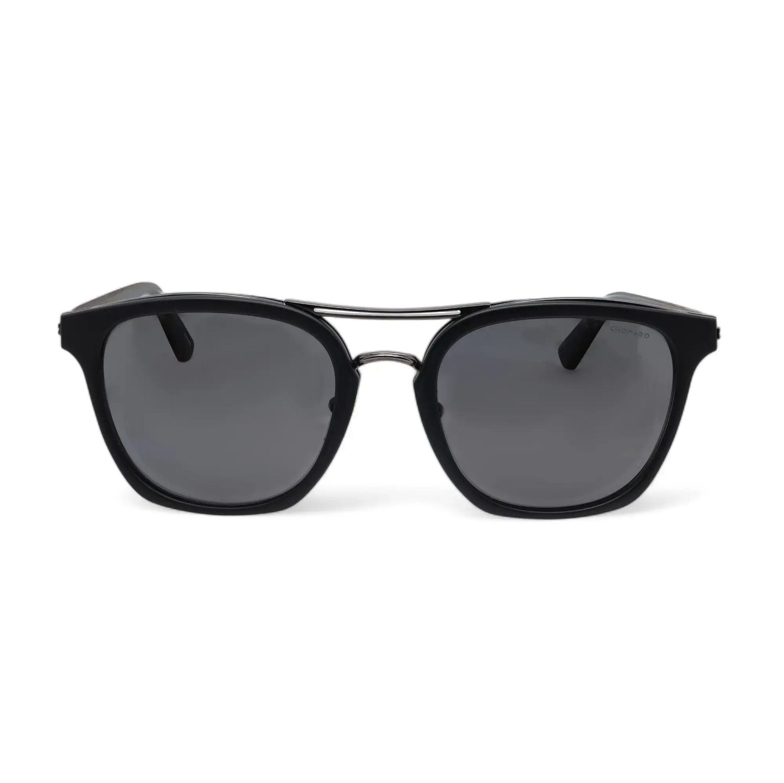 Chopard Matt Black Wood Rubber Metal Frame Smoke Lenses Sunglasses 95217-0510