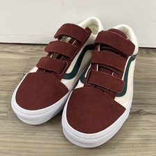 Vans Old Skool V Skate Shoes Burgundy Sneaker Canvas Suede Mens 3.5/Women 5 NWOB