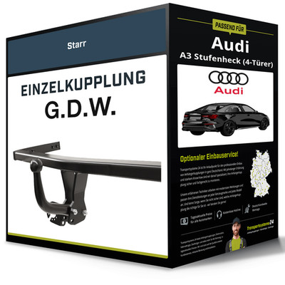 Starre Anhängerkupplung für AUDI A3 Stufenheck (4-Türer) 20- Typ 8YS G.D.W. NEU