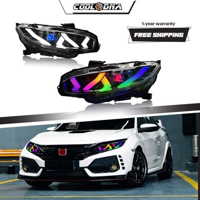 LED Headlights For 10th Gen 2016-21 Honda Civic Hatchback Sedan Coupe FrontLight