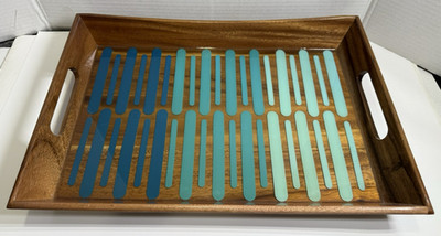 Handmade Studio Woodward Wooden and Resin Popsicle Stick Gradient Serving Tray
