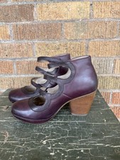 Dansko Marlene Mary Jane Block Heel Leather Sz 6/36 Purple Whimsigoth 3 Strap