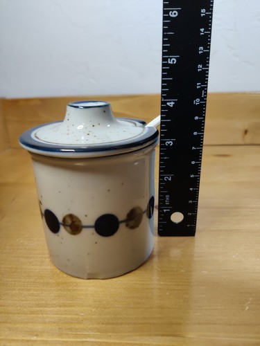 Vtg Knobler Studio Art Pottery ~4" Jam Condiment Honey Jar Dipper Made In Japan - Picture 9 of 9