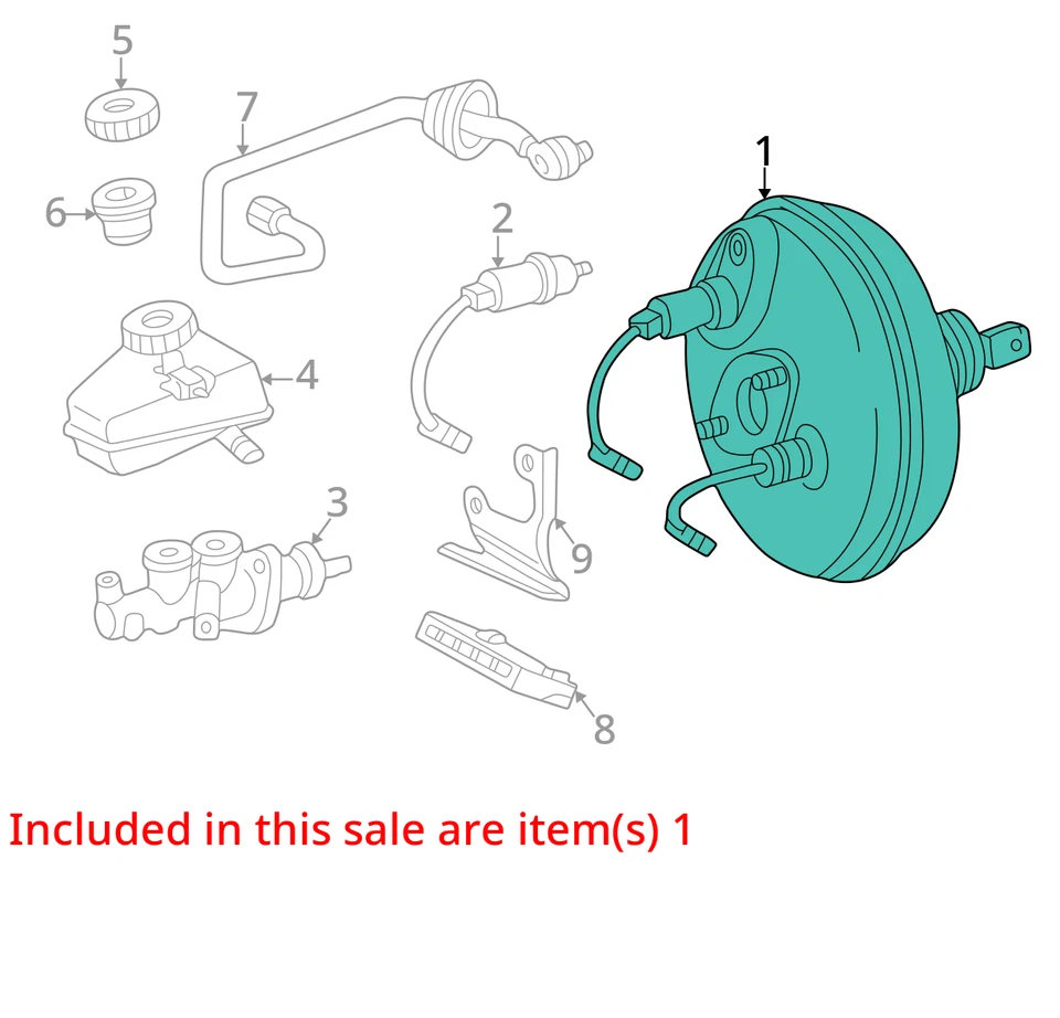 2003 Mercedes-Benz CLK Series Power Brake Booster OEM 82K Miles - LKQ348116234 - Image 4 of 4