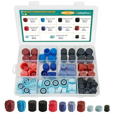 80PCS AC Caps High Low Side Valve Core Port Dust Cap Set R12 R134a Service Kit