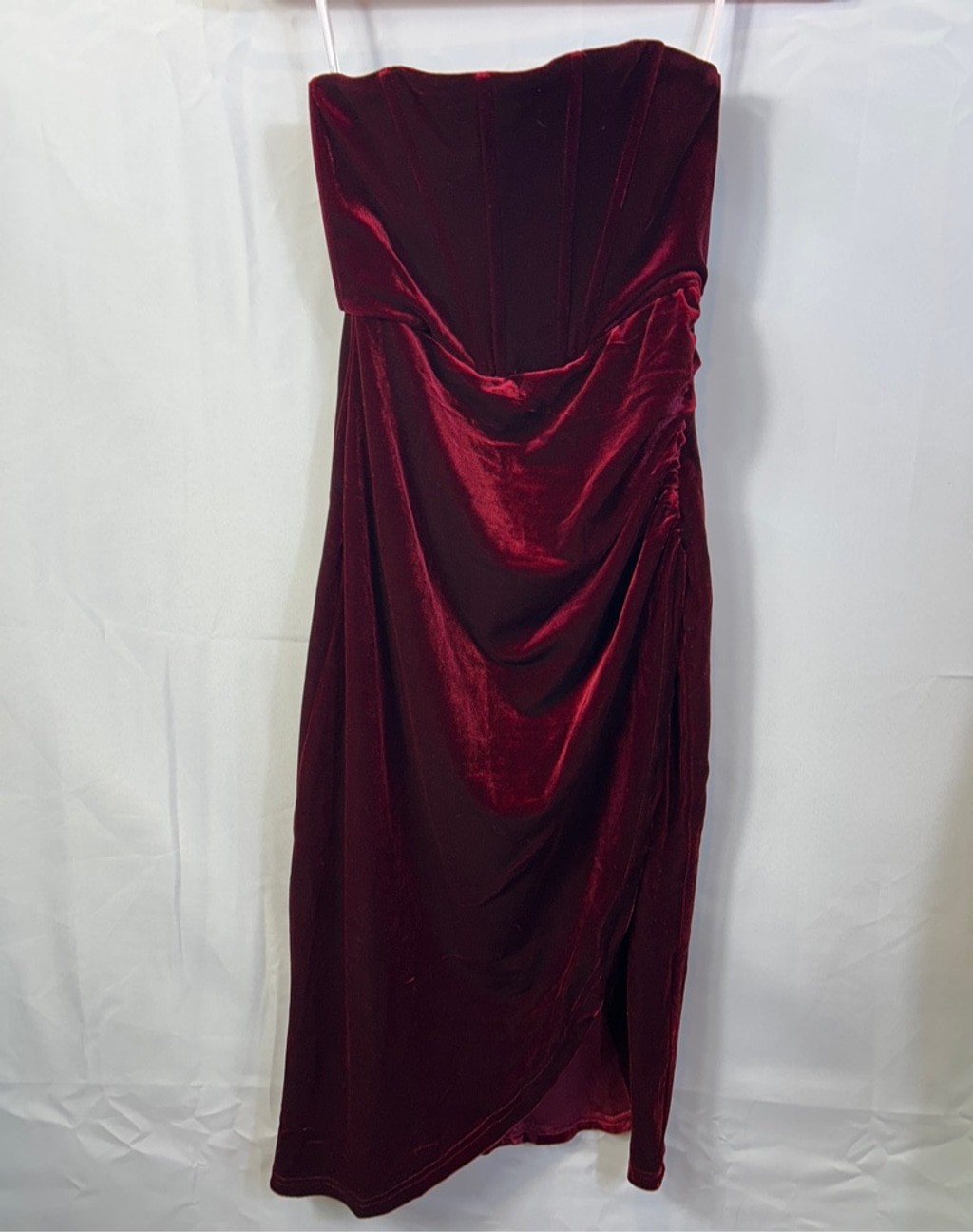 Lulus XS wine Red Velvet Corset Top Dress New
