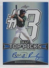 2015 Leaf Metal Draft Top Picks Blue Prismatic 3/25 Brendan Rodgers Auto 0en