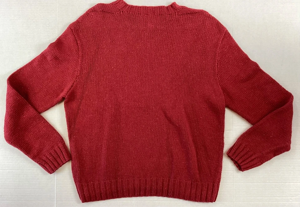 Suéter Vintage Polo Eagle RL 02 XL Ralph Lauren Rojo 2002 Tejido Deportista Estadio Foto 4 de 4