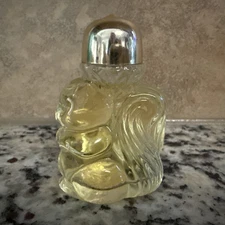 Vintage Squirrel w/Gold Acorn Top Avon Perfume Bottle .5 fl oz Charisma