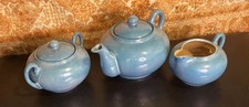 Vintage 1950  s Made In Japan BLUE Lusterware Teapot Creamer And Sugar Bowl Set