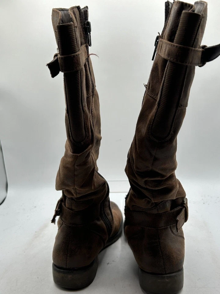 Женские сапоги для верховой езды BareTraps Stiller размер 6 М коричневые кожаные сбоку на молнии комфортные - Изображение 3 из 4