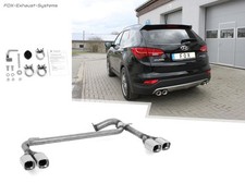  Edelstahl Duplex Endrohrsatz für Hyundai Santa Fe 3 4x4 DM 2x88x79 viereckig