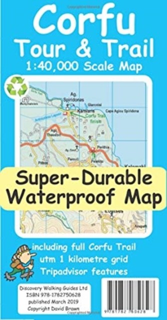 Corfu Tour & Trail Super-Durable Map by David Brawn (Sheet map)