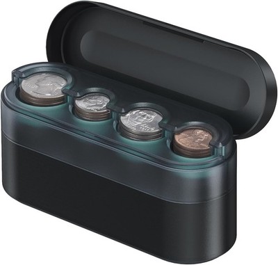 HALOBLK Larger-Capacity Coin Holder for Car Change Organizer, Black 