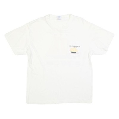 HANES Herren T-Shirt weiß Data Search Grafik L Kurzarm Rundhals bedruckt