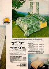 Sears Forest Haven Vintage Magazine Ad Green Bedding Percale 1977 1978 Print