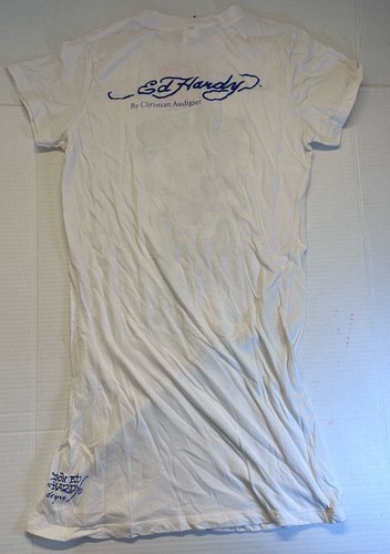 Vintage Ed Hardy By Christian Audigier Love Dies Hard Shirt Womens Size XL Y2K - Picture 4 of 5