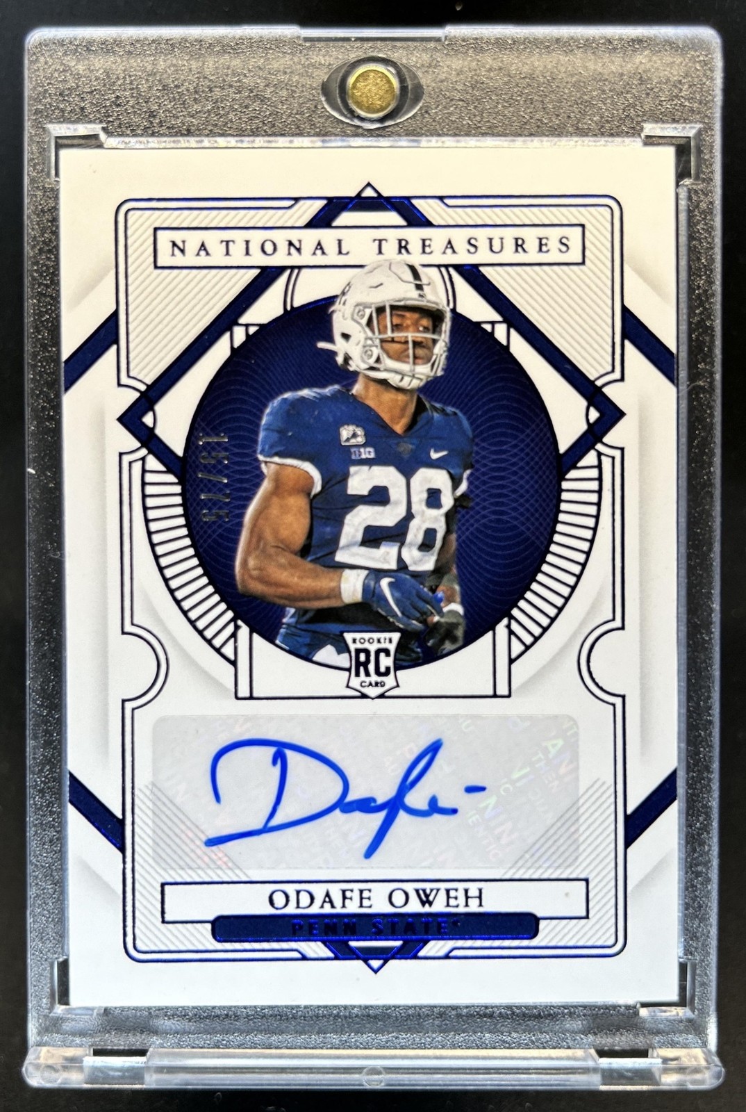 Odafe Oweh Panini National Treasures Collegiate #159 Rookie Autograph Blue