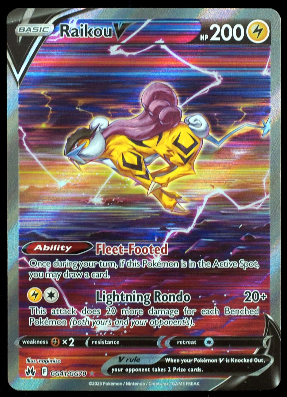 Raikou V #GG41/GG70 NM Crown Zenith Pokemon Card