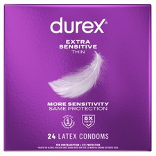 Durex Extra Sensitive Condoms 24 Pack Ultra Thin Regular Fit 56Mm