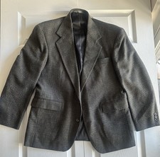 Mens Pendleton 100  Wool Sports Coat Navy  Green Houndstooth 2 Button 1 Vent