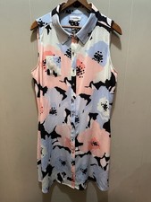 Calvin Klein Floral Sleeveless Summer Dress - Multicolor Pastel Colors Size 14
