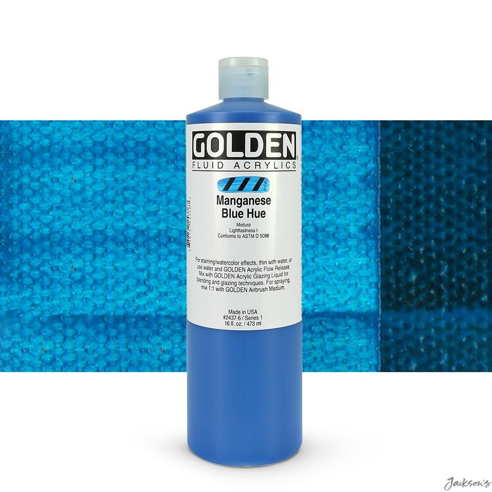 Golden Fluid Acrylic Paint 473ml Bottle Manganese Blue Hue For Spraying Brushing