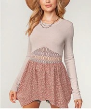 Sugarfox Women's Size 1XL - Southern Belle Boho Style Long Sleeve Top