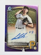Topps 2025 Bowman Draft Seth Hernandez Autograph Purple Mojo /199 Pirates BMA-SH