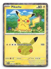 Carta Pokemon rara Pikachu 050/128 30° Celebrazione Holo Pikachu quasi nuova