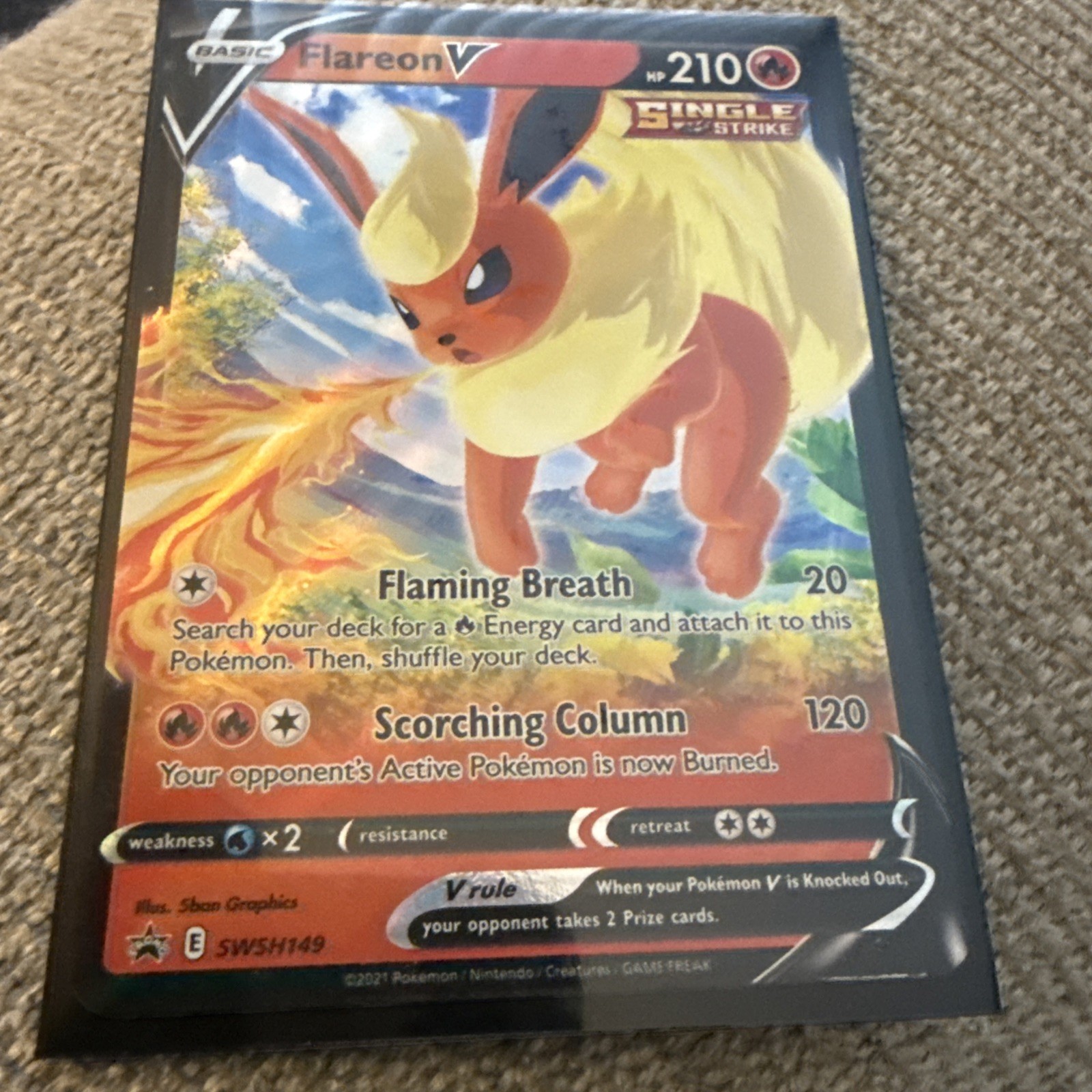 Flareon V SWSH149 NM Holo Foil Near Mint Pokemon Card Black Star Promo SWSH 149