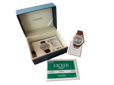 CITIZEN H430-T005705 Watch Eco-Drive Radio Controlled Gold Brown Authentic