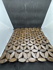 Vintage Set of 4 Wooden Trivets 14x14 Floral Mid Century Modern Hot Pads