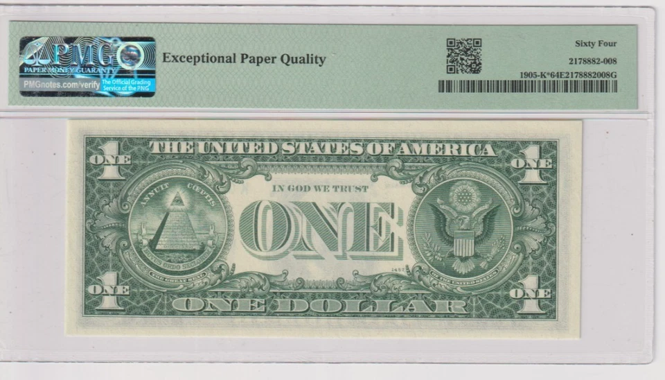 **BELOW COST** Fr 1905-K* 1969B $1 FRN K01885710* PMG 64EPQ DALLAS 1969-B - Image 2 of 2