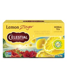 Celestial Seasonings Lemon Zinger Herbal Tea 20 Count Caffeine Free Blend