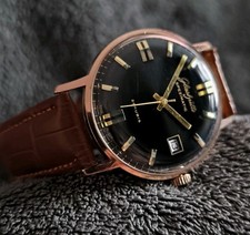 GUB Glashütte Spezimatic Kal.75,Automatik Vintage Herrenuhr, Black Dial. 1968