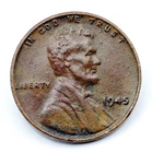 1945 Lincoln Wheat Cent Penny