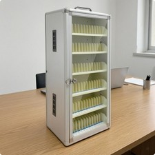 Ventilated Phone Storage Cabinet with Transparent Door Lockable Portable Phone