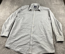 Stafford Easy Care Broadcloth Button Up Shirt Mens 18 34-35 Gray Regular Fit