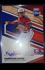 2020 Panini Elite Extra Edition Keiderson Pavon Autograph Dominican Prospect Lg